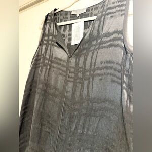 Lola & Sophie Black Textured Silk Blend Sleeveless Blouse